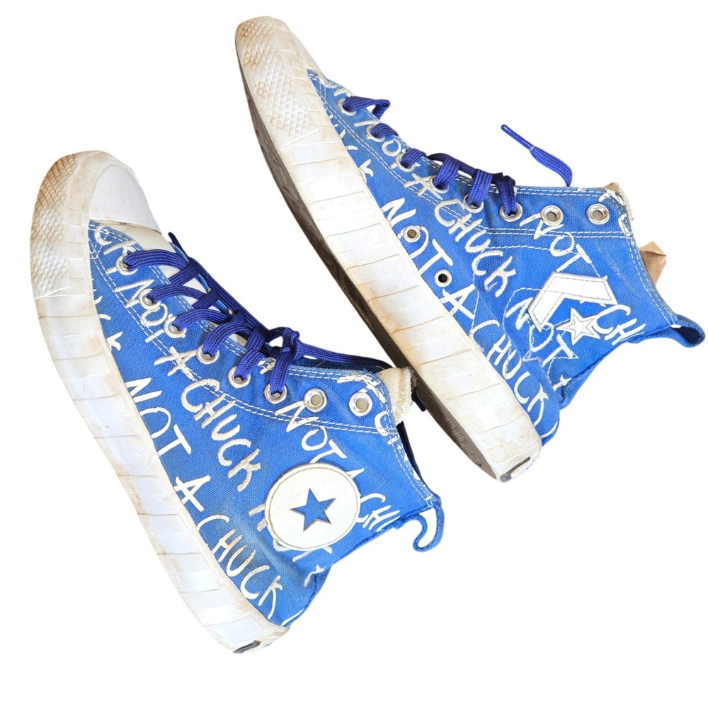 Converse Chuck Taylor All Star High Top Blue NOT A CHUCK Graffiti Sneakers